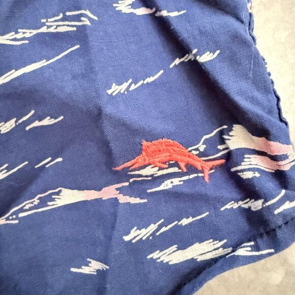 Tommy Bahama Blue Hawaiian Print Short Sleeve Shirt - Size Medium - Picture 9 of 11